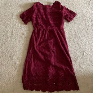 Beautiful never worn burgundy lace dress